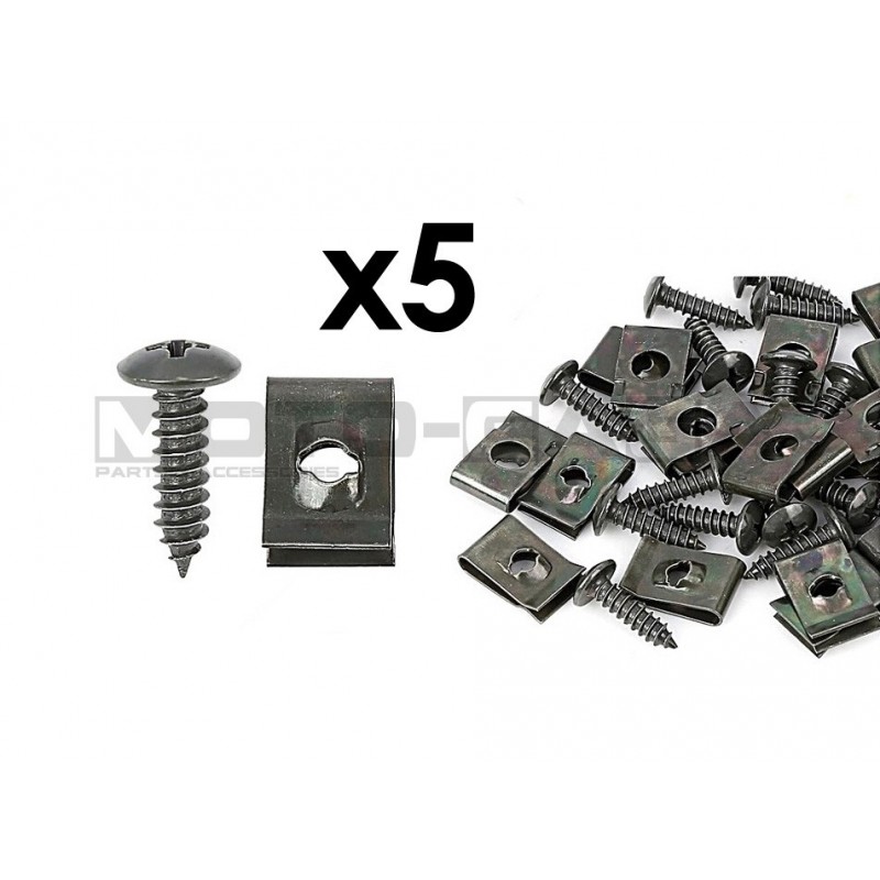 (5pcs) M5 Screws + U-Clip for Body Panels