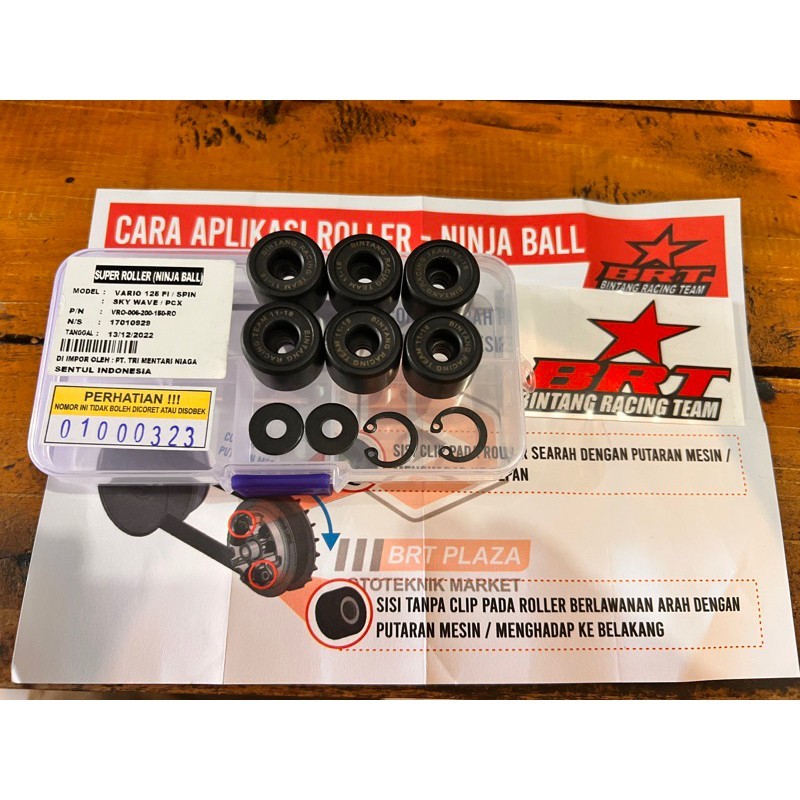 BRT Racing 'Ninja Ball' Roller Weights (20x15mm) - Honda ADV/PCX/Vario/SH/Click/Lead 125/150/160