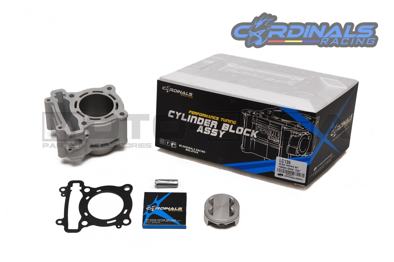 Cardinals Racing 65mm (195cc) Ceramic Cylinder Kit (Forged Piston) - Yamaha R15/YZF-R125/MT-15/MT-125/WR125