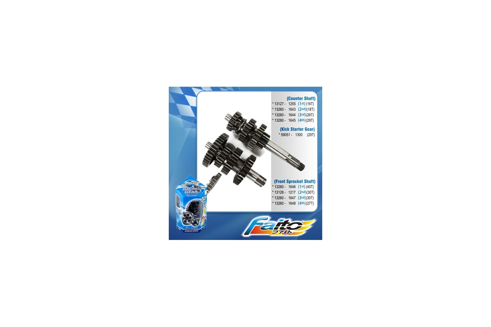 Faito Close Ratio Racing Gearbox - Kawasaki Joy/Modenas Kriss 110/120/125