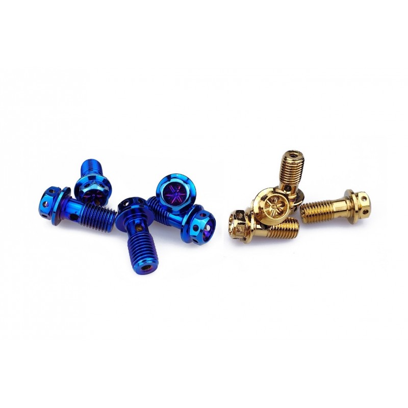 (Gold/Rainbow) Brake Hose Banjo Bolt - M10x1.25