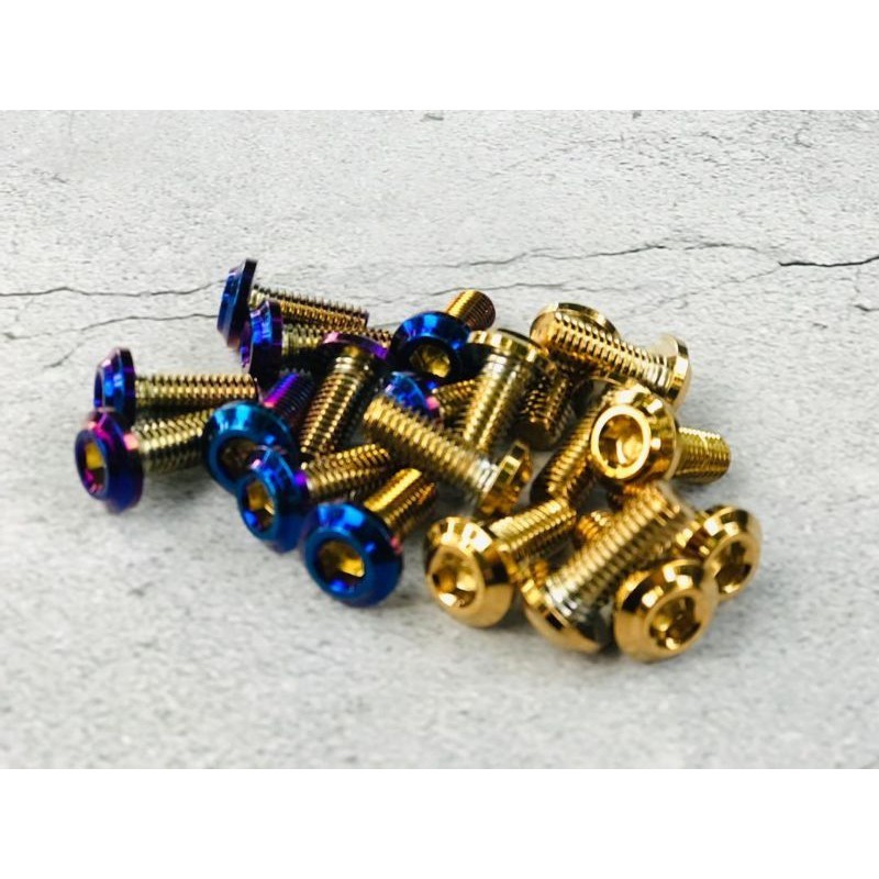 (Gold/Rainbow) Dress Up Brake Disc Rotor Bolt/Screw - M8x20mm Front