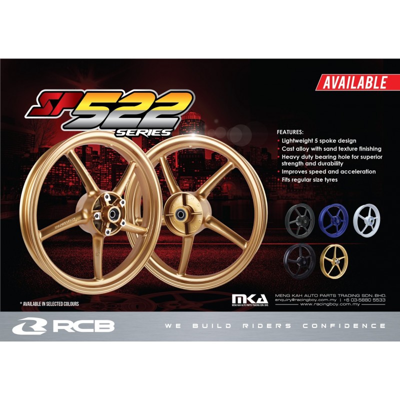 Racing Boy Wheels/Rims (SP522) (2.50/3.50) - Yamaha Y15ZR/Jupiter MX King/Spark/Exciter/Sniper MXi/ T150