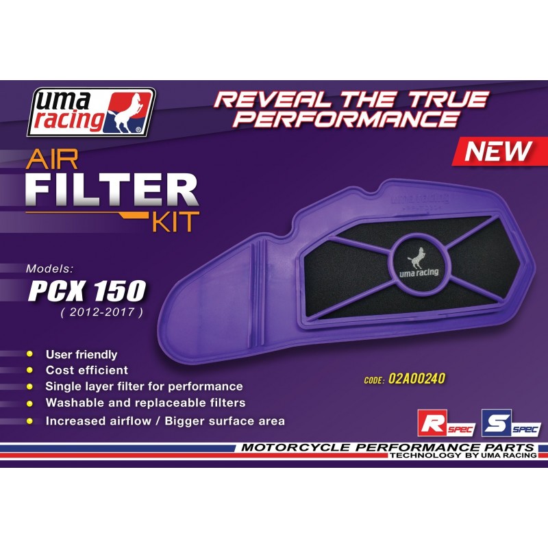UMA Racing Drop-in Air Filter - Honda Vario/Click 150 (2015-2021)/ PCX150 (2013-2018)