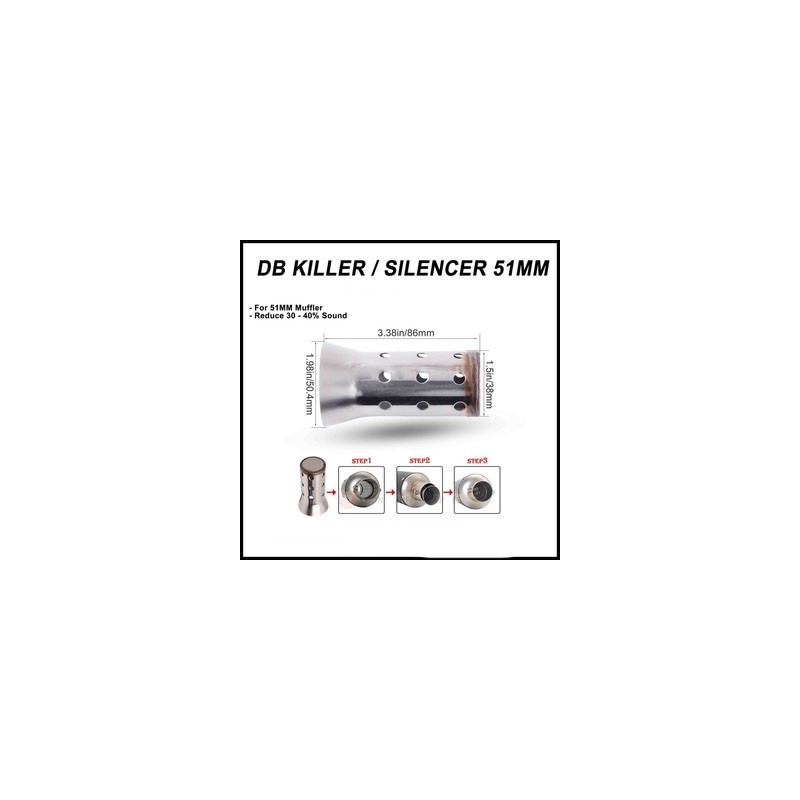 Universal Rear Mount 51mm Silencer (Type B)